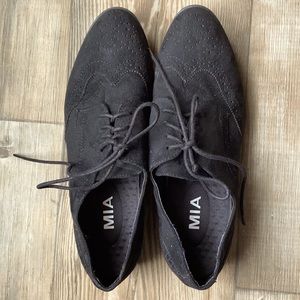 Faux suede oxfords